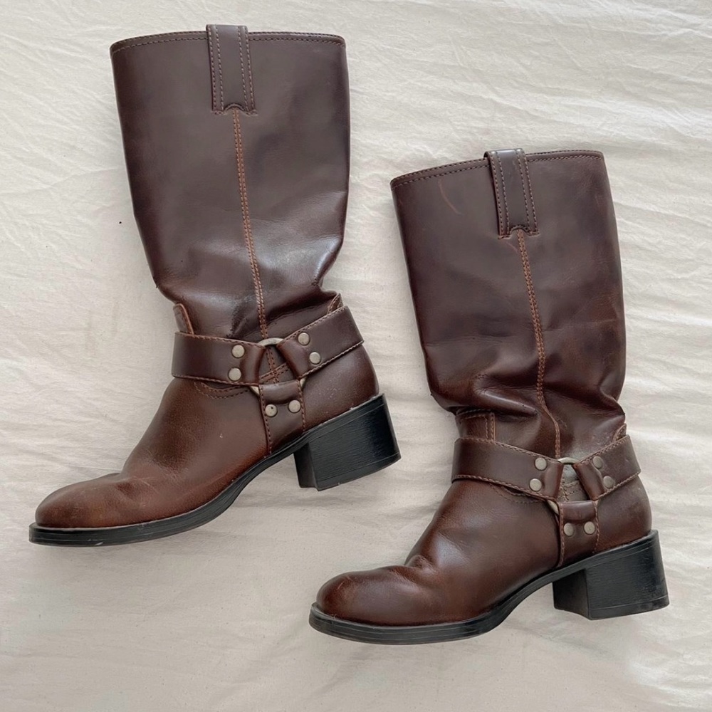 Brown harness leather boots!
